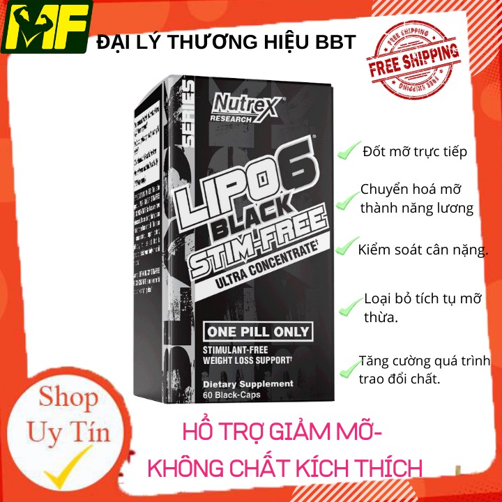 LIPO 6 BLACK STIM-FREE NUTREX 60 VIÊN - ĐỐT MỠ KHÔNG KÍCH THÍCH | BigBuy360 - bigbuy360.vn
