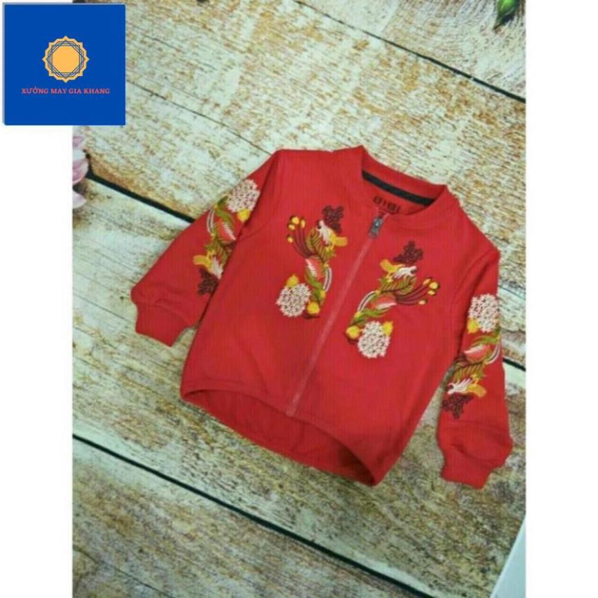 MS: 190330 - Áo khoác thêu họa tiết con Phụng cực đẹp dành cho Mẹ và Bé - Xưởng may Gia Khang (Đỏ)