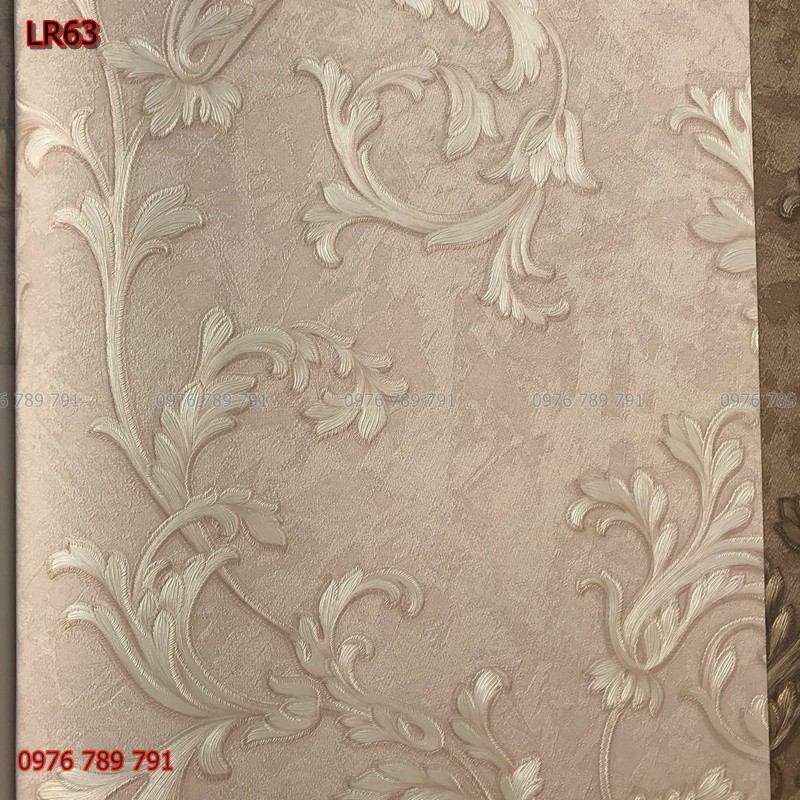 Giấy Dán Tường Phòng Khách 3d Dây Hoa Lá, Lụa Không Keo, Khổ 10m x 53 cm, Nhiều Màu Lựa Chọn