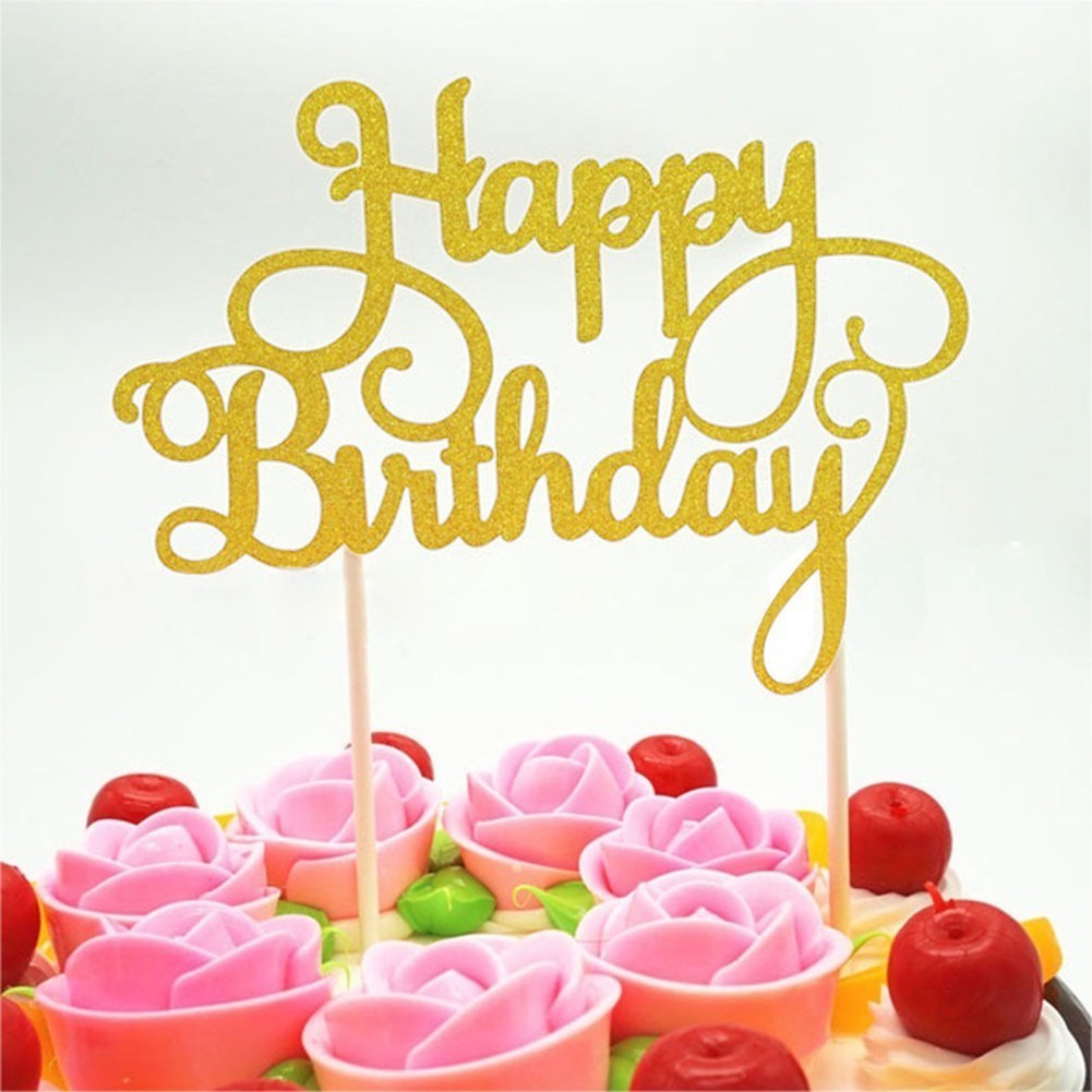 Que Chữ Happy Birthday LấP LáNh CắM Trang Trí BáNh Kem
