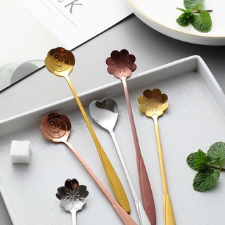 Muỗng Inox Bông Hoa Dài 18cm Đẹp, Sang Dùng Cho Cà phê, Sinh Tố, Tráng Miệng