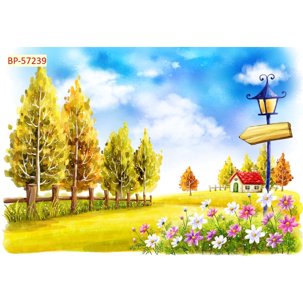 Tranh Dán Tường Phòng Trẻ Em Hoạt Hình Hiện Đại 3D