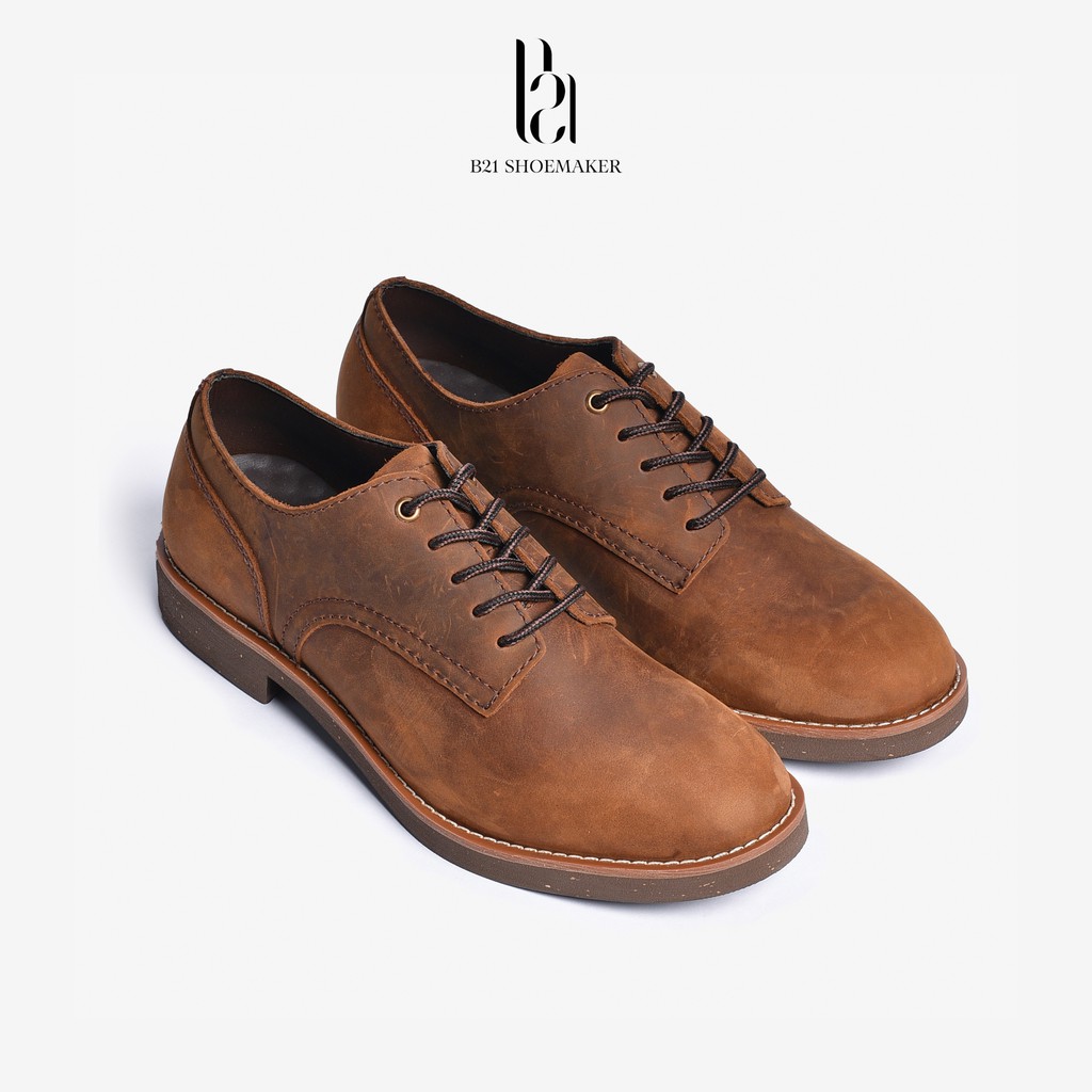 Giày Tây Nam Da Bò Thuộc Nguyên Tấm Đế Độn Tăng Chiều Cao Derby XR phong cách Classic Vintage  Cổ Điển  - B21 Shoemaker