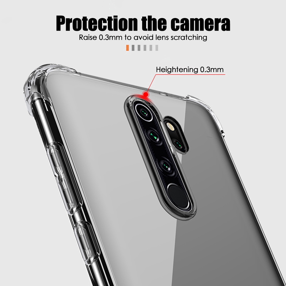 Ốp điện thoại trong suốt có túi khí chống sốc cho Xiaomi Redmi Note 8 7 K20 Pro CC9E Mi A3 Mi9 MiX 3 2S Play Max3 Mi8