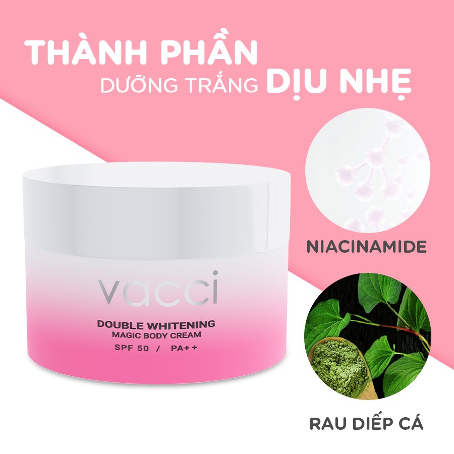 Kem Dưỡng Trắng Và Nâng Tông Da Body VACCI 160ml