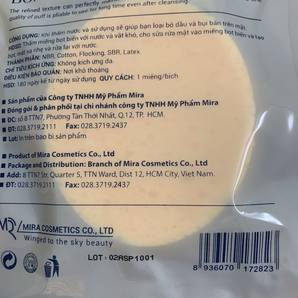 Bông Rửa Mặt Bọt Biển Massage Aroma Sponge Puff Hàn Quốc 7g | BigBuy360 - bigbuy360.vn