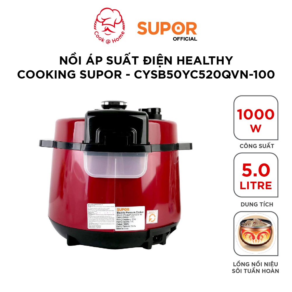 Nồi áp suất điện Healthy Cooking Supor CYSB50YC520QVN-100 - 5L, 1000W