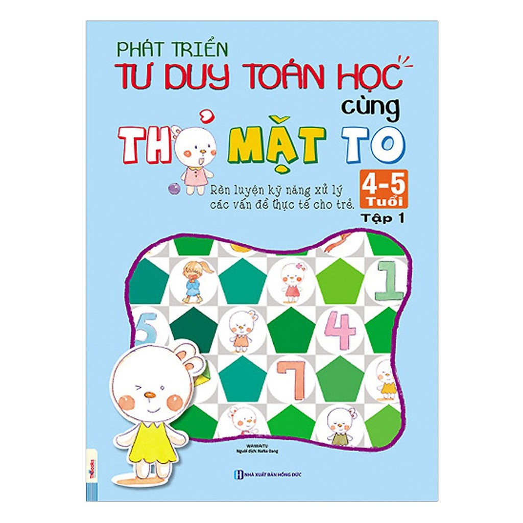 Sách - Combo Trọn Bộ 5 Cuốn Sách Phát Triển Tư Duy Toán Học Cùng Thỏ Mặt To ( 4-5 Tuổi )