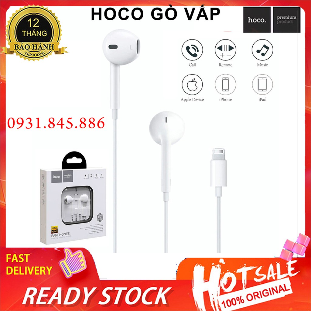 ⚡NowShip⚡ Tai Nghe Hay Hoco L7 Plus Dây 1.2 m Cổng Lightning cho IPhone 6 6s 7 8 Plus X XR Xs Max 11 11 Pro Max IPad ...