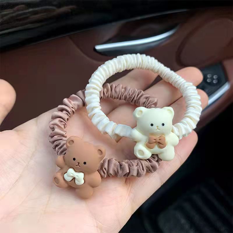 Dây Buộc Tóc Cao Su Cỡ Lớn Hình Gấu Dễ Thương Phong Cách Hàn Quốc Cho Nữ