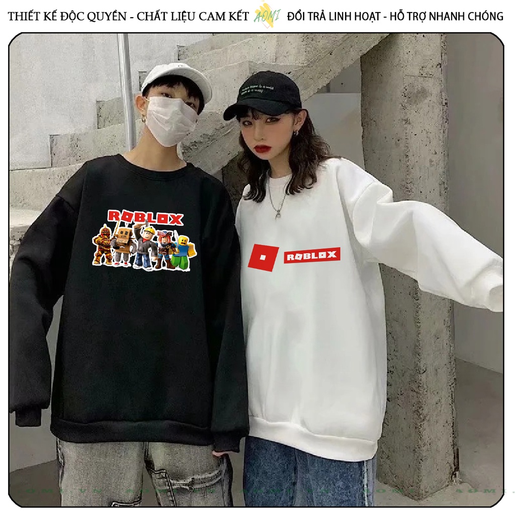 Áo Nỉ Bông robloxing game Sweater tay dài da cá unisex full size AOMIVN