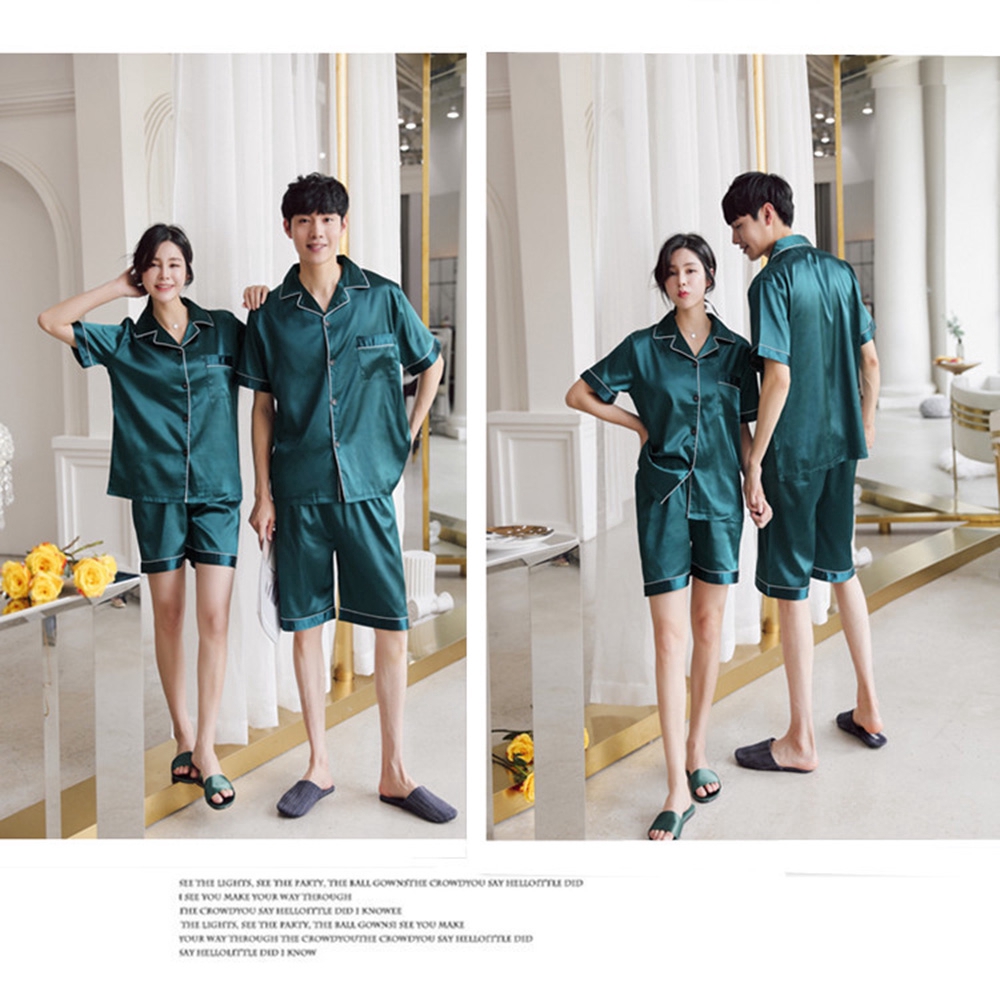 Nhập WA1525 giảm 25K cho đơn 200K_ Bộ đồ ngủ pajamas lụa sa tanh thời trang cho cặp đôi | BigBuy360 - bigbuy360.vn