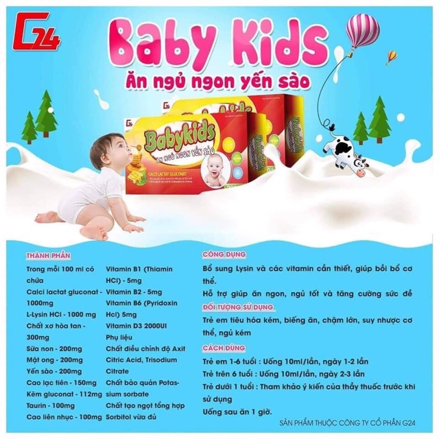 BABYKID YẾN SÀO GIÚP BÉ ĂN NGON NGỦ NGON