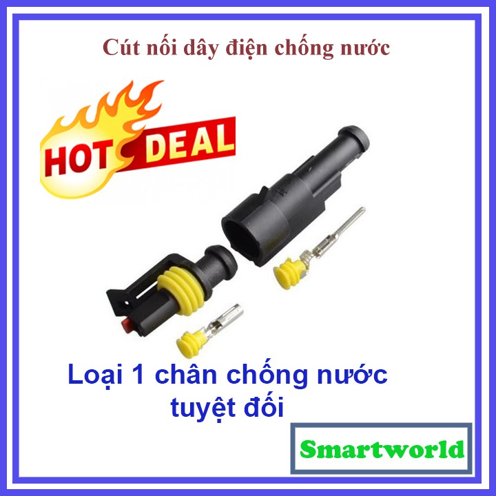 5 Cút nối đầu nối dây điện chông nước - Jack 1,2,3,4,5,6 chân chống nước dùng cho xe máy, xe hơi,ô tô