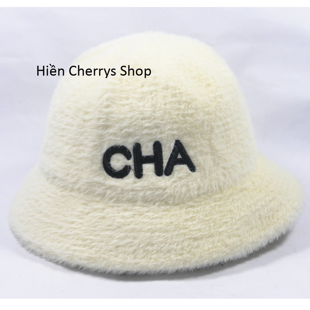 [ Nón mũ quãng châu ] Nón Lông Thỏ Bucket CHA Nữ Thời Trang Cao Câp 2022 Duy Nhất Tai VN