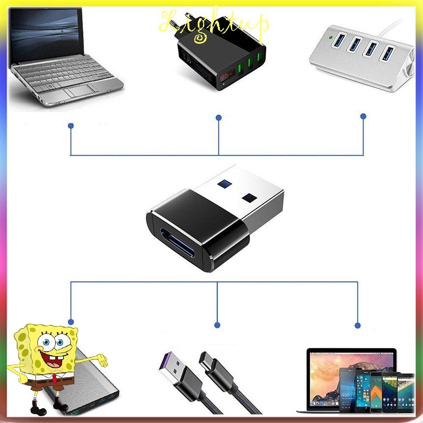 Đầu chuyển đổi USB C 3.1 Type C sang USB 3.0 loại A màu đen tiện dụng