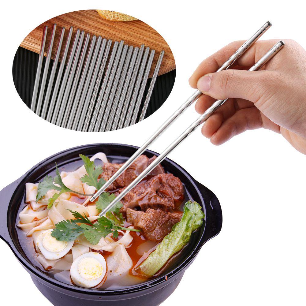 Set 3 Đôi Đũa Bằng Thép Không Gỉ Cao Cấp Có Thể Tái Sử Dụng