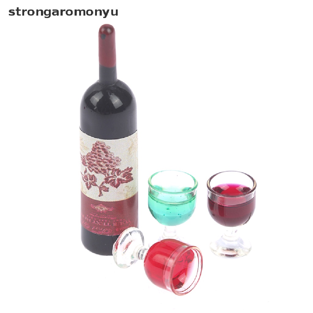 Set 3 Mô Hình Ly Rượu Vang Trang Trí Nhà Búp Bê Tỉ Lệ 1 / 12