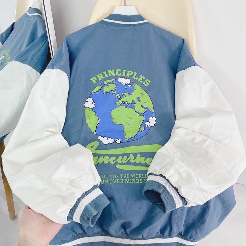 ÁO KHOÁC BOMBER TRÁI ĐẤT ULZZANG UNISEX | BigBuy360 - bigbuy360.vn