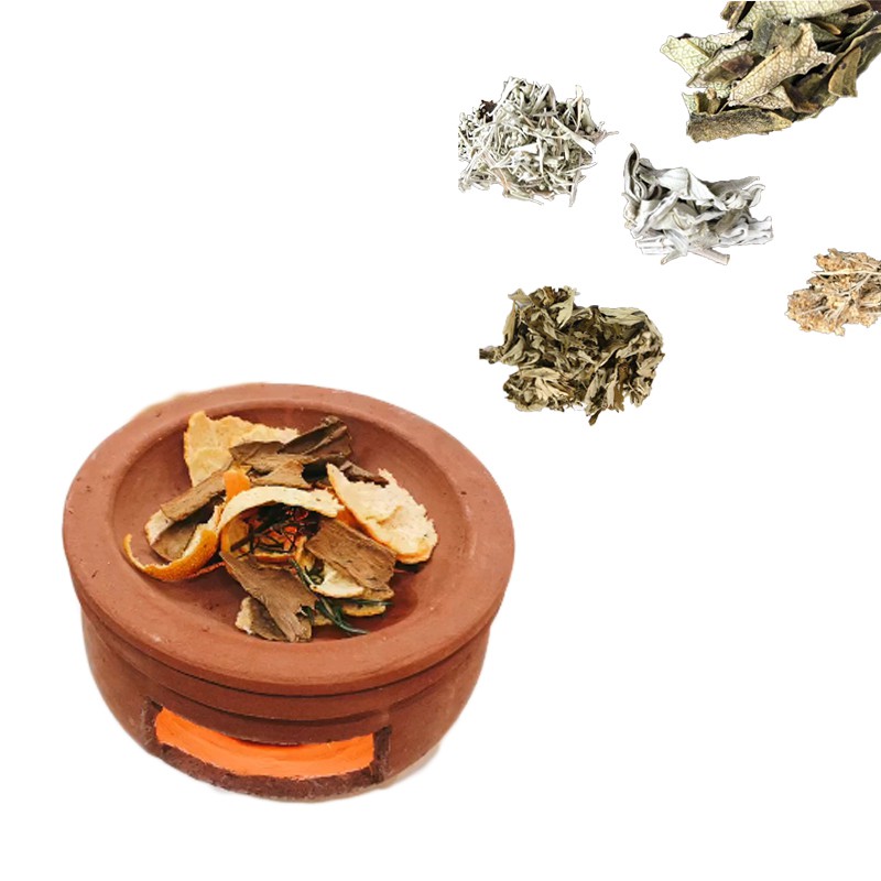 Bếp xông đốt bồ kết xô thơm thảo mộc tặng 1 chai sả chanh eco 10ml