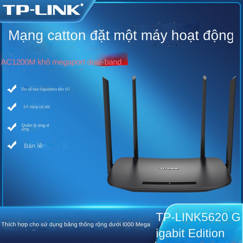 TP5620 Bộ định tuyến không dây di động Gigabit băng tần kép tại nhà WiFi tốc độ cao xuyên tường King băng thông rộng di