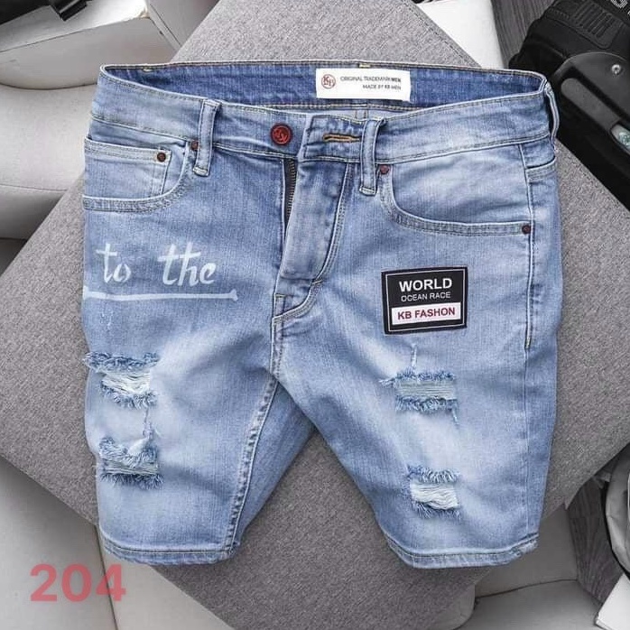 Quần Short Nam Jeans Chất Bò Màu Xanh Cao Cấp Thời Trang Phong Cách Luty_shop90 Ms202