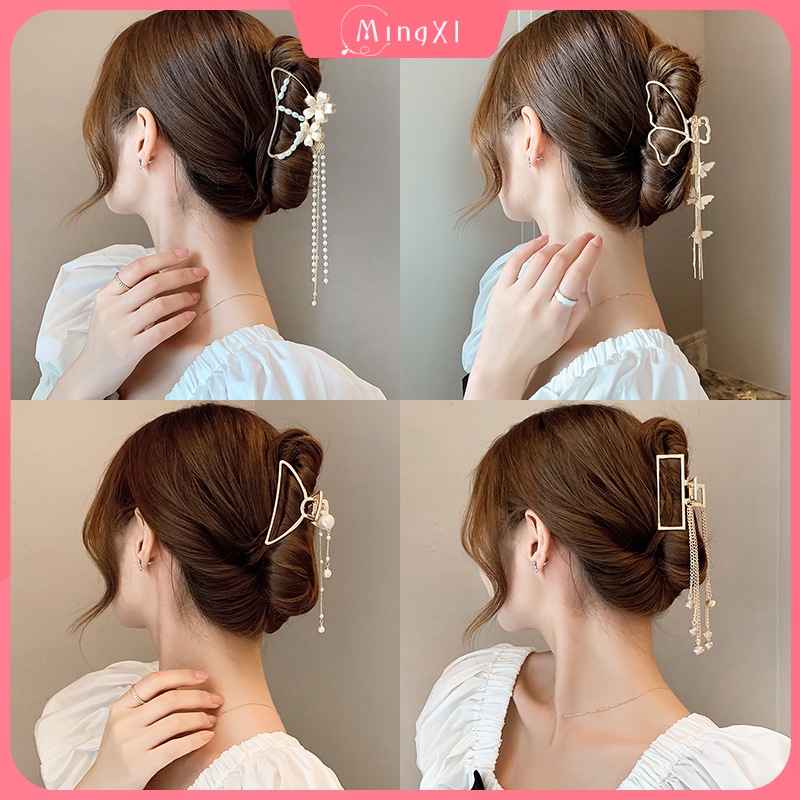 Kẹp tóc tùy chọn kiểu dáng bằng kim loại phối tua rua thời trang dành cho nữ