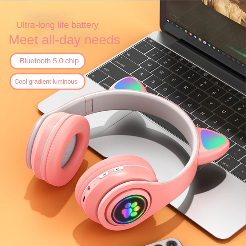 Tai Nghe Bluetooth Không Dây Gấp Gọn Hình Tai Mèo B39