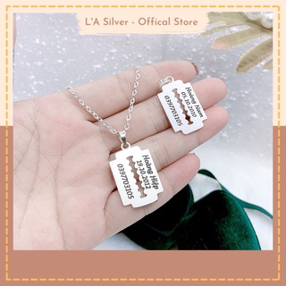 Dây chuyền cho bé mặt dao tem, chuẩn bạc 925, Miễn Phí khắc tên theo yêu cầu - LA86