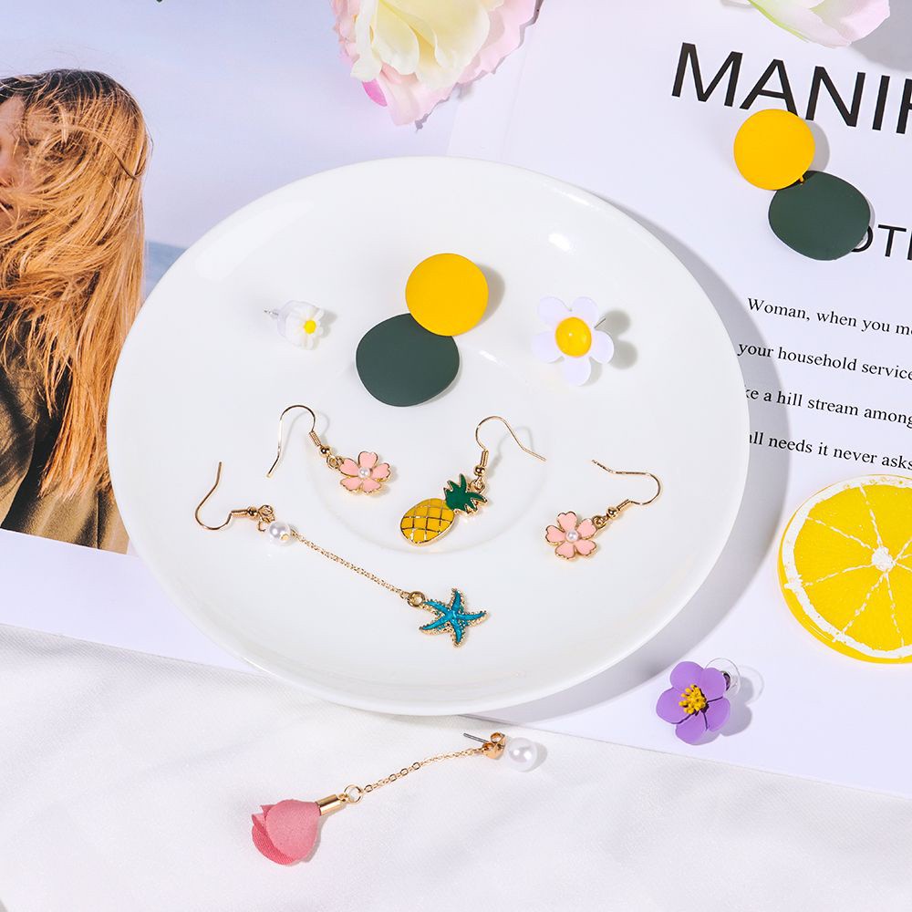 Bông tai xỏ lỗ bằng hợp kim acrylic phong cách du mục nhiều kiểu thời trang cho nữ