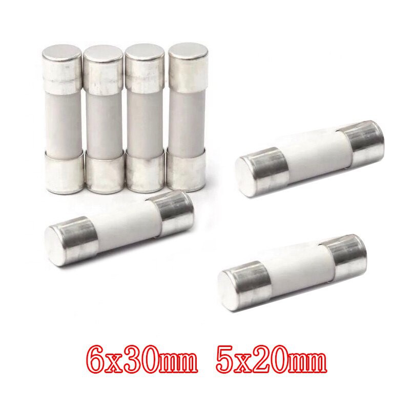 [Combo 10 cái; Đơn tối thiểu 30k] Cầu chì sứ 1A/2A/3A/5A/8A/10A/15A/20A. 5x20mm 250V, 6x30mm 500V.