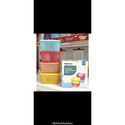 Hộp trữ đông rainbow Tupperware Việt Nam phân phối 650ml (có hộp đầy đủ)