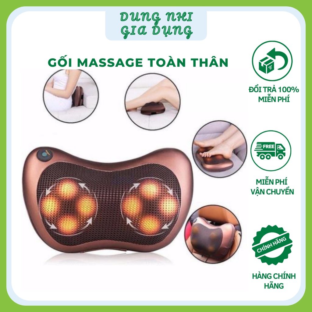 Gối Massage Cổ Vai Gáy Có 8 Bi Tròn Tạo Cảm Giác Thư Thái Cho Người Sử Dụng Gối Massage Hồng Ngoại Đảo Chiều Thư Giãn
