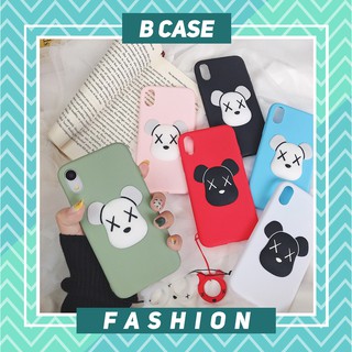 Ốp lưng gấu kaws in nổi + dây đeo - ốp iphone