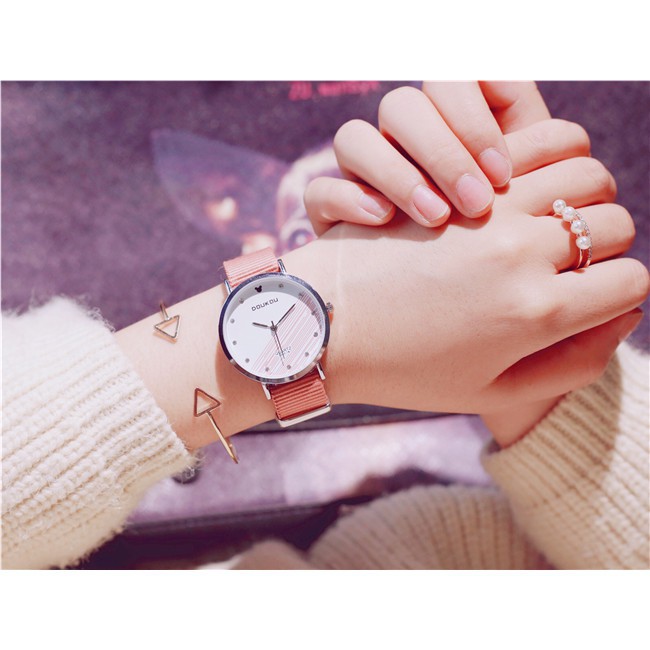 Đồng hồ nữ DOUKOU 71773 mặt tròn dây vải dù phong cách Bán lẻ giá sỉ