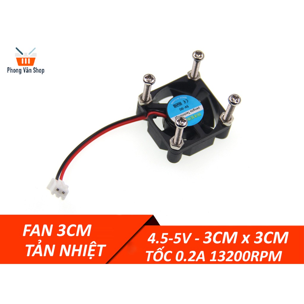 Quạt (Fan) tản nhiệt 4.5 - 5v 3cm x 3cm