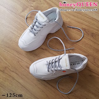Dây giày tròn xám vằn trắng ~125cm