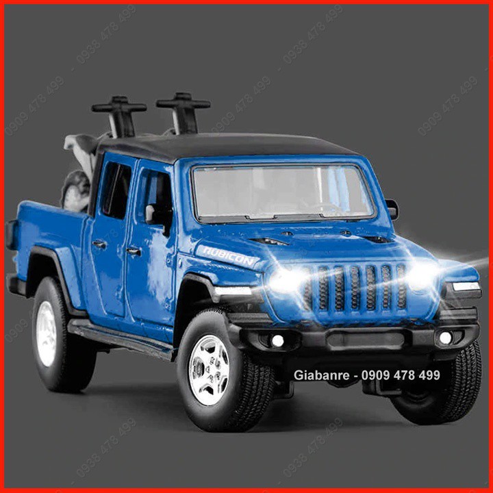 Xe Mô Hình Kim Loại Bán Tải Jeep Rubicon Gladitor Kèm 2 Moto - Tỉ Lệ 1:32 – 9732