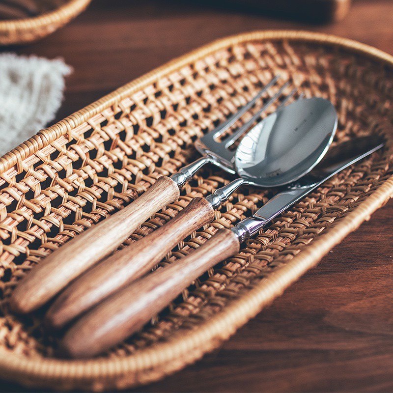 [HÀNG CÓ SẴN]  Giỏ Bánh Mì Kiểu Nhật Khay Đựng Trái Cây Bằng Mây Bộ đồ Ăn Châu Âu Giỏ Trái Cây Bằng Tre Đan.