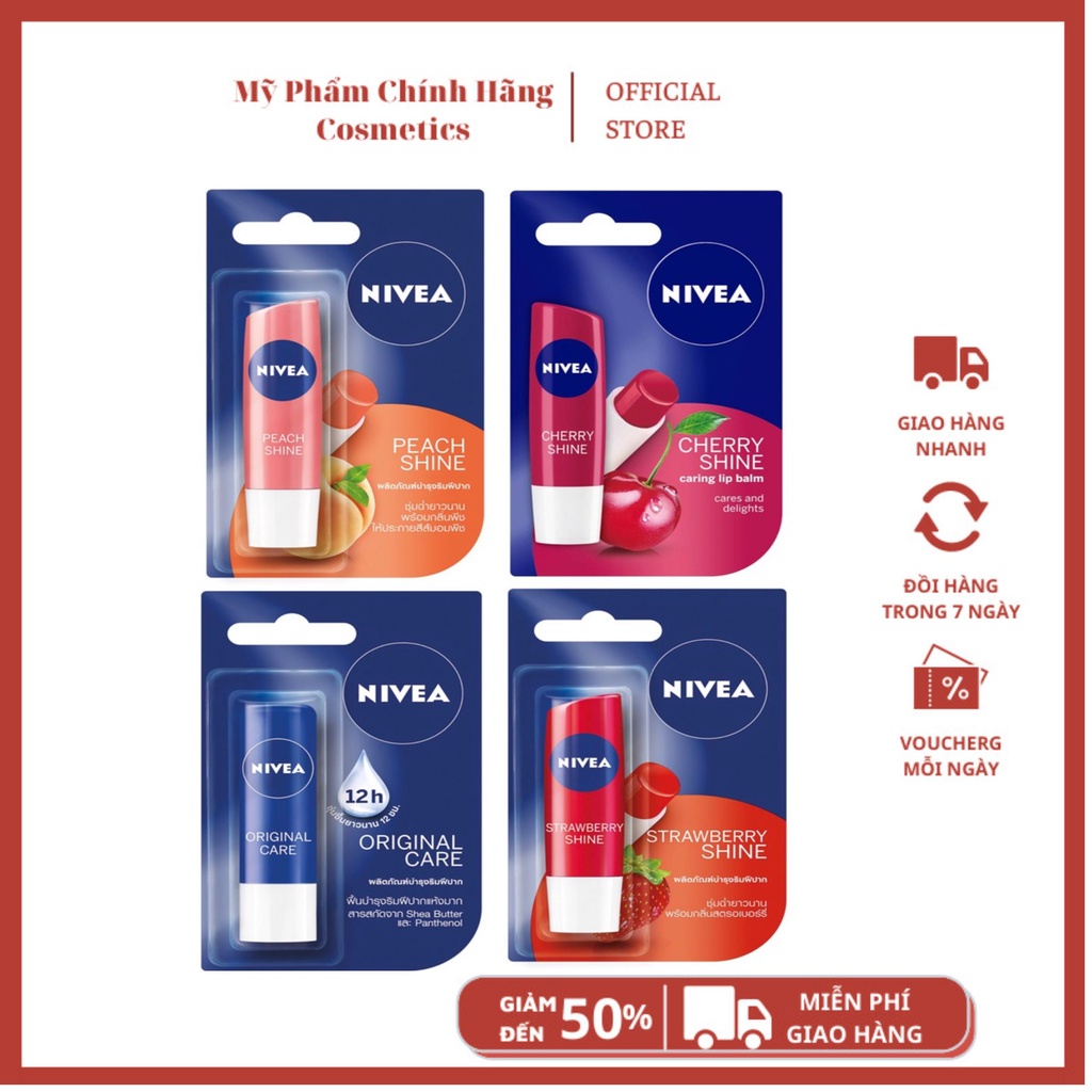 Son Dưỡng Môi Nivea Chuyên Sâu 4.8g giữ ẩm cho đôi môi mềm mại, căng bóng