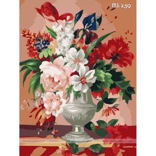 Tranh sơn dầu số hóa tự tô đóa hoa kiêu sa 259 có khung