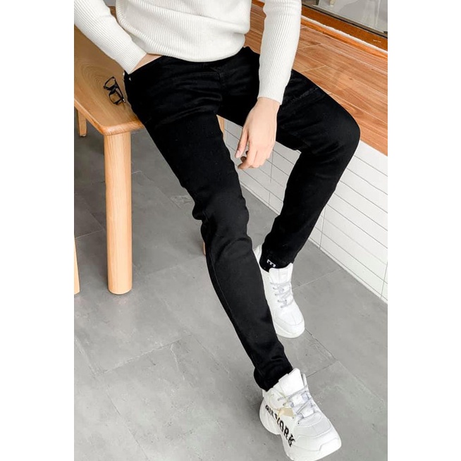 Quần Jeans Rách Gối Kiểu Dáng Trẻ Trung Chất Vải Co Giãn Nhẹ Không Xù Lông Ít Phai Màu