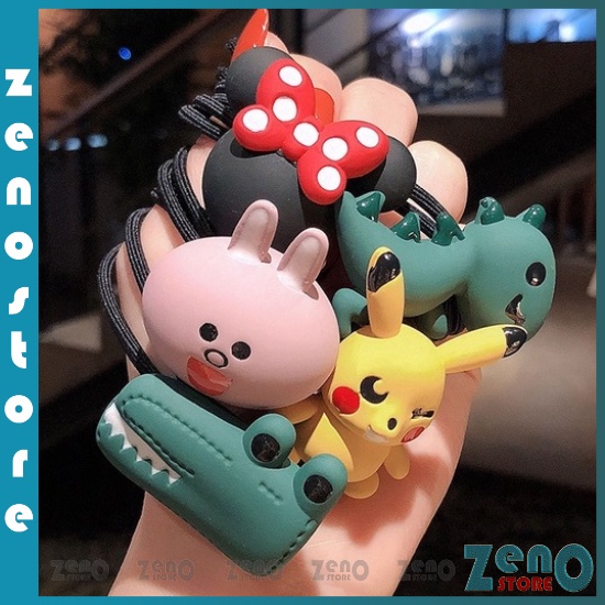 Set 4 dây buộc tóc Thỏ, Gấu, Khủng Long, Pikachu...Dây Cột Tóc, Chun Buộc Tóc Nhiều Mẫu PT29