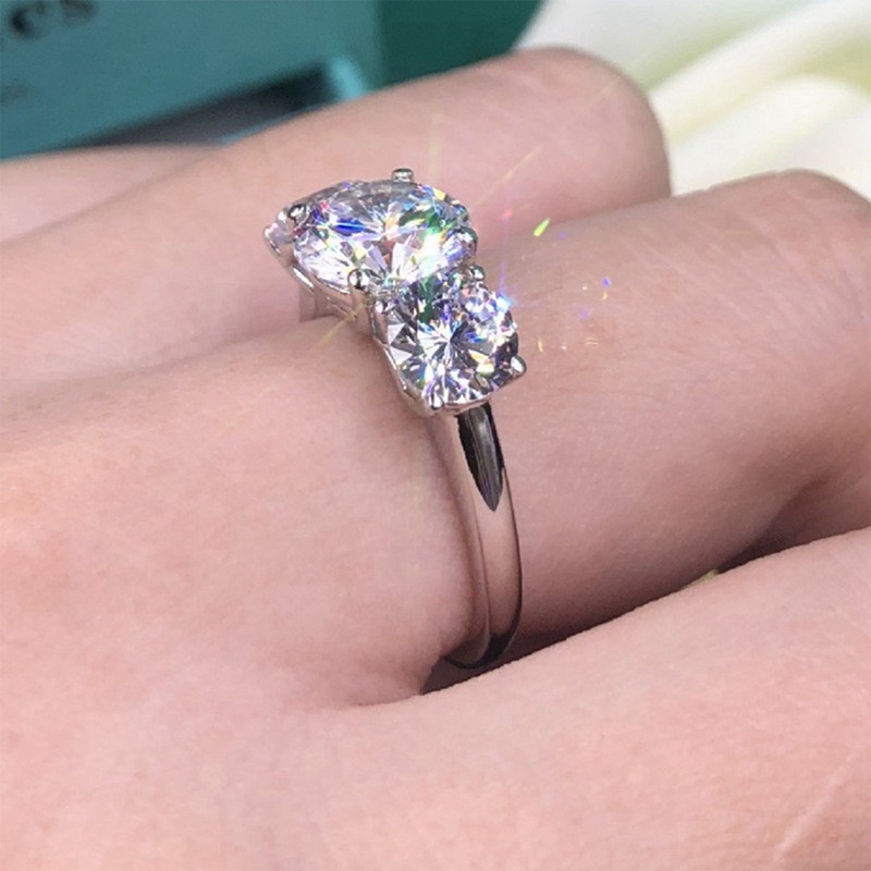 Nhẫn Đính Đá Zircon Đơn Giản Phong Cách Âu Mỹ