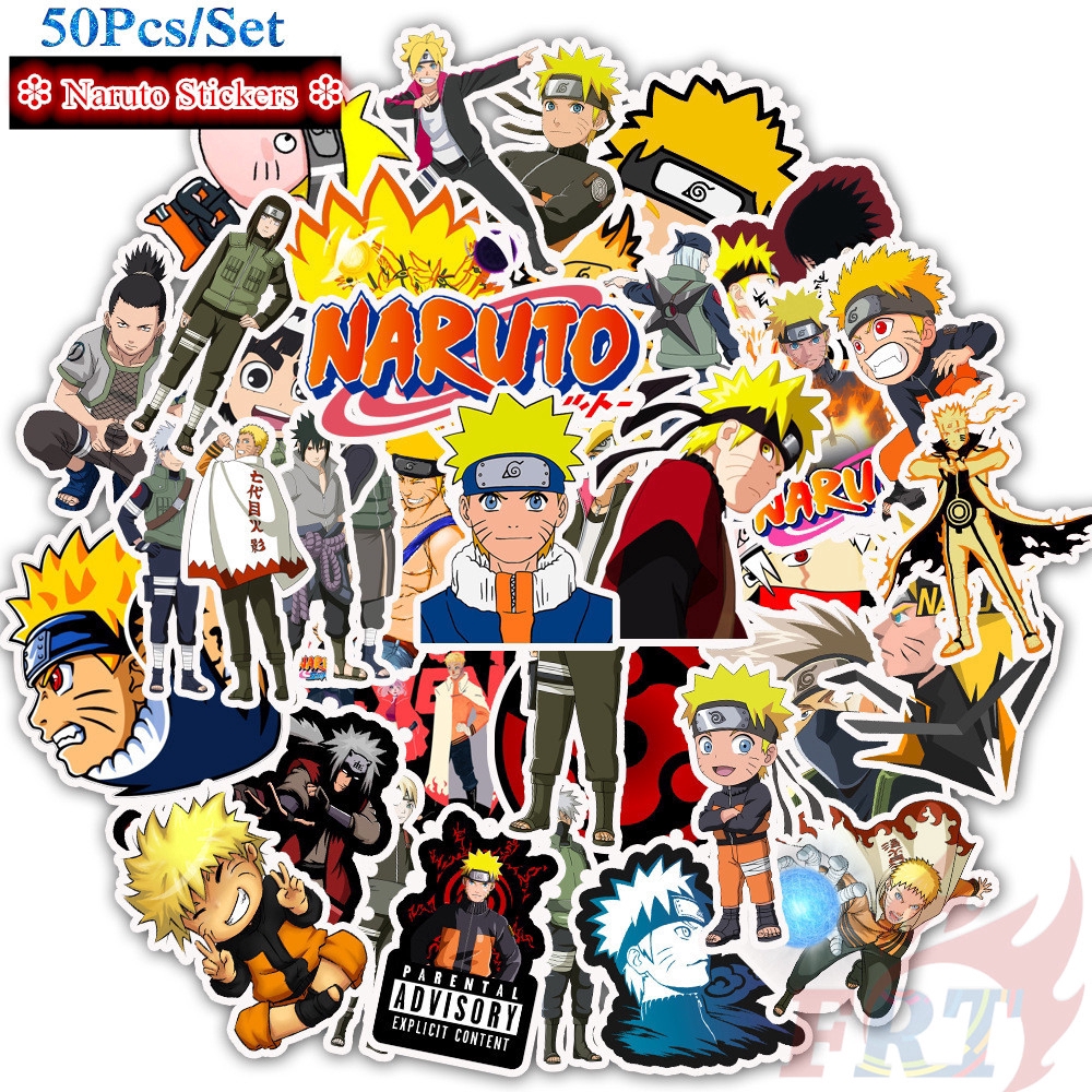 ❉ Naruto - Series 01 Anime Stickers ❉ 50Pcs/Set Uzumaki Naruto Uchiha Sasuke DIY Fashion Decals Doodle Stickers