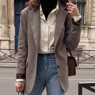 Áo blazer kẻ sọc Nâu ( Ảnh thật hàng về ở cuối )