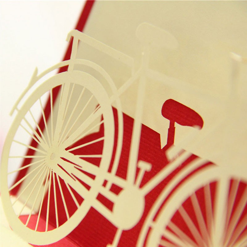 ❤❤ Bicycle Travel 3D Pop Up Card Happy Birthday Valentine Easter Anniversary