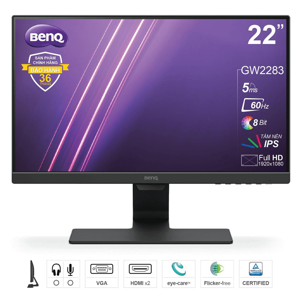 [Mã ELRE1TR giảm 5% đơn 1TR] Màn hình BenQ Eye-Care GW2283 21,5 inch Full HD 1920 x 1080 5ms - Hàng Chính Hãng | BigBuy360 - bigbuy360.vn