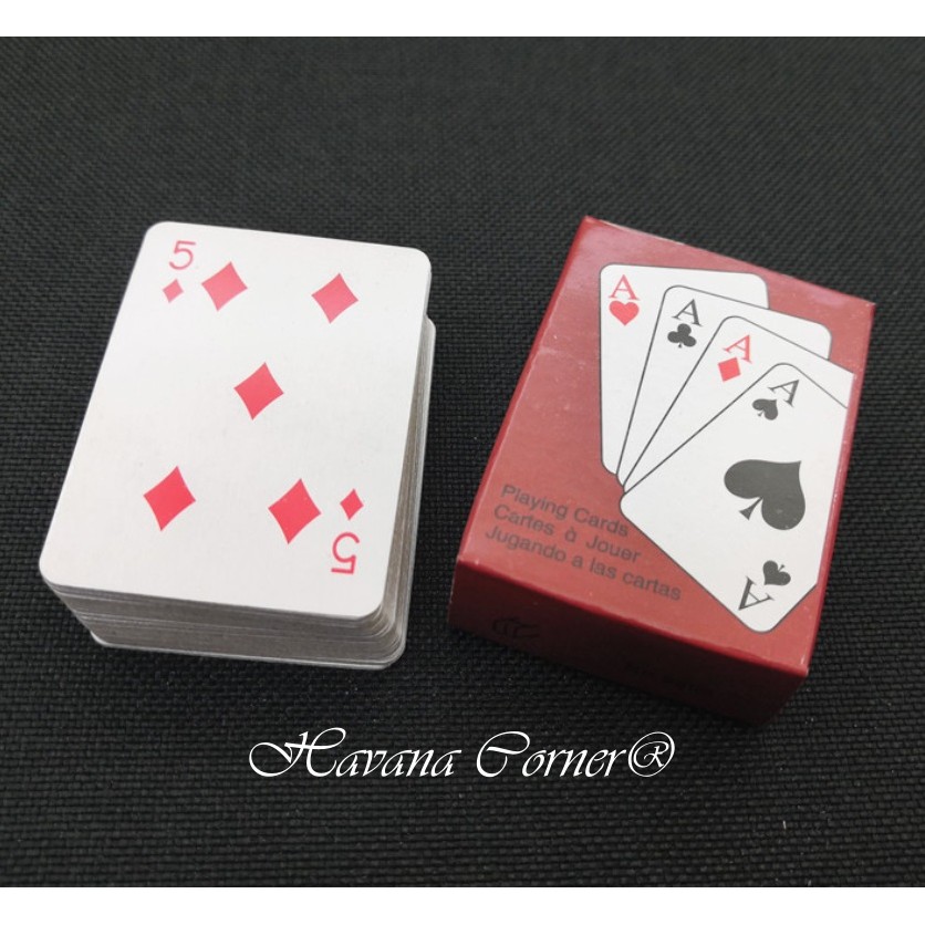 Bộ bài tây Poker Mini, tú lơ khơ mini, bài nhỏ kích thước 1/3 lòng bàn tay