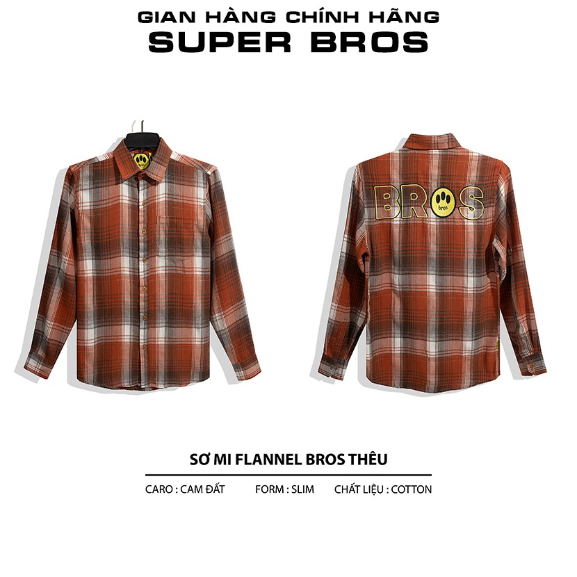 Áo Sơ Mi Nam Flannel Hàng Hiệu SUPER BROS Unisex Thêu Logo - Thiết Kế Trẻ Trung, Hiện Đại - Với Nhiều Màu Nam Tính | BigBuy360 - bigbuy360.vn
